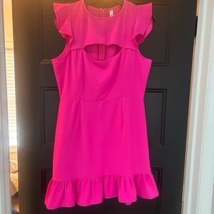 Hot pink Dress with ruffled details